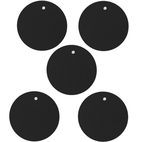 5PCS Silicone Trivet Mats Round Multipurpose Heat Resistant Non Slip Pads Pot Holders for Hot Pot Hot Dishes Black (1/5)