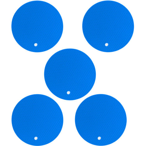 5PCS Silicone Trivet Mats Round Multipurpose Heat Resistant Non Slip Pads Pot Holders for Hot Pot Hot Dishes Blue (1/5)