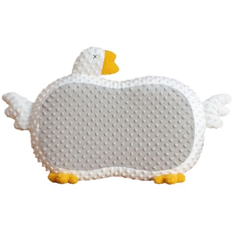 Cat Belly Pillow Memory Foam Slow Rebound Throw Pillow Goose Shape Fuzz Single Cushion Gray (1/5)