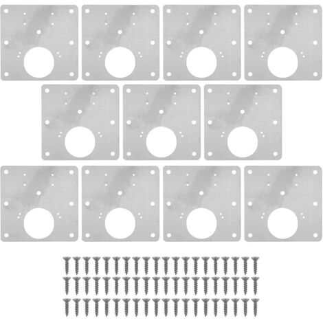 10 PCS Cabinet Hinges Repair Plate with Fixing Screws Thicken Stainless Steel Cupboard Door Hinge Repair Plate Kit for Home (1/5)
