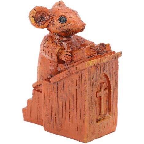 Church Mouse Statue Easy To Clean Brown Resin Church Mouse Resin Sculpture for Home (1/5)