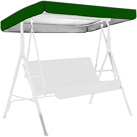 Outdoor Swing Chair Canopy Replacement Patio Swing Chair Top Cover WaterproofTop Rain Cover 190T Silver Coated 190x132x15cm/20cm Silver (1/5)