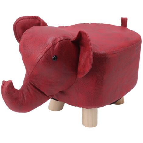 Animal Footstools Elephant Shaped Slip Resistant Silent Comfortable Stable Multi Purpose Cute Stool for Kids Red (1/5)