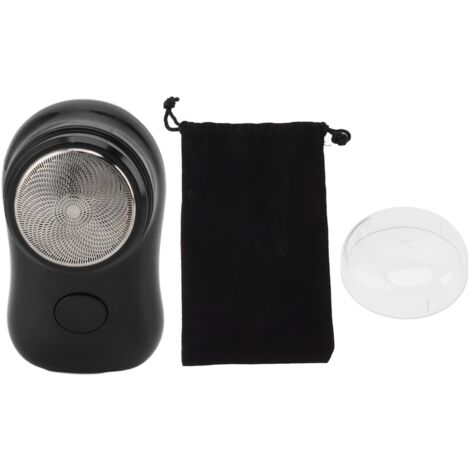 Mini Beard Trimmer Pocket Size Type C Rechargeable Low Noise Electric Beard Cutter with 400mAh Battery for Car Travel Polished Black