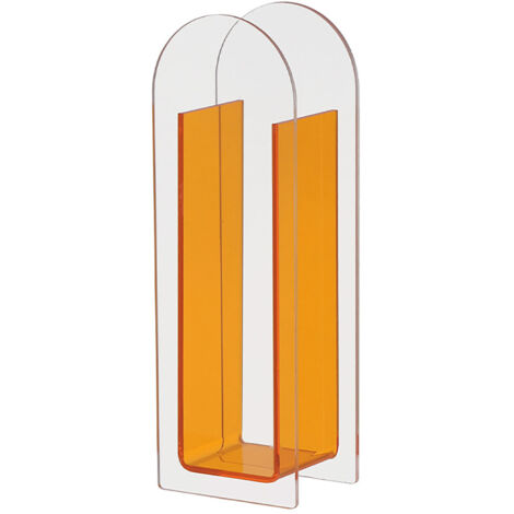Modern Acrylic Clear Vase Colorful Acrylic Flower Vase for Wedding Party Home Table Decor Semi Colorful Vibrant Orange (1/5)