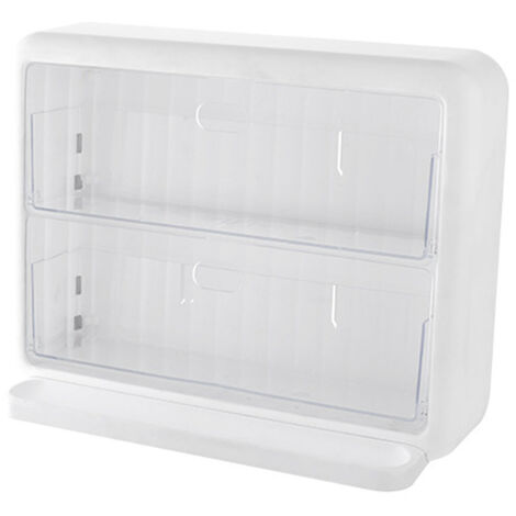 Wall Mounted Coffee Capsule Holder Clear Acrylic Compact Tea Bag Storage Rack for Office S One Layer Without Grid + One Layer with Three Compartments (1/5)