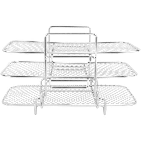 3 Layer Fryer Rack Stainless Steel Stackable Grill Rack 3 Tier Baking Rack for Household Use (1/5)