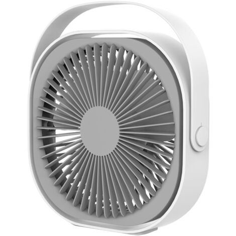 Small Desk Fan 6 Inch Quiet Mini Portable USB Rechargeable Desktop Fan for Home and Office White (1/5)