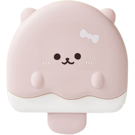 5 Compartment Candy Tray with Lid Cartoon Cute Snack Serving Tray Fruit Tray for Outdoor Picnic Pink Bear (1/5)