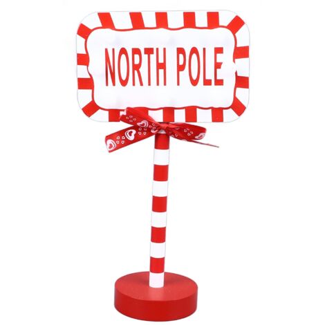 Christmas Stop Here Decor Metal Solid Wood LED Delicate Santa Stop Here Tree Topper for Christmas Party Rectangle 15.8x8x28.5cm (1/5)