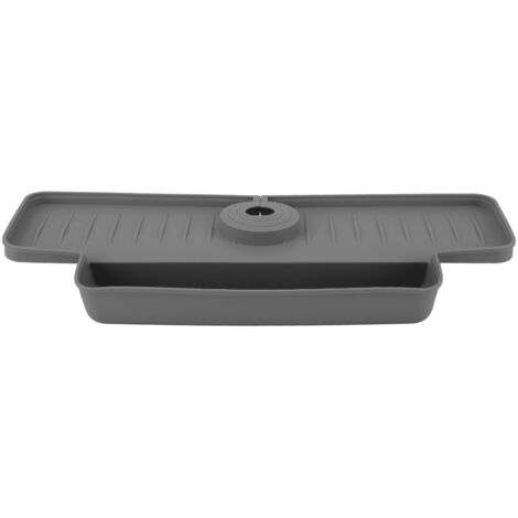 Faucet Splash Proof Draining Rack Silicone Foldable Faucet Handle Drip Catcher Tray Drainer Shelf Basket for Kitchen Grey