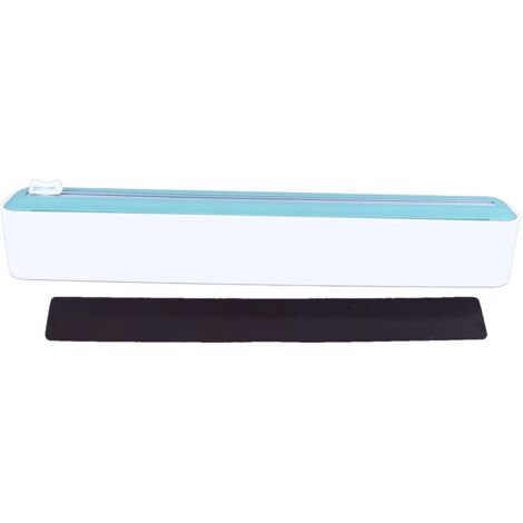 Reusable Cling Film Dispenser Magnetic Refillable Plastic Wrap Dispenser with Cutter Magnetic Stripe White Green (1/5)