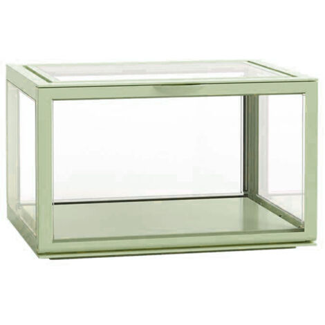 Figure Organizer Desktop Doll Acrylic Display Cabinet High Transparency Sealed Dustproof Show Case Light Green (1/5)
