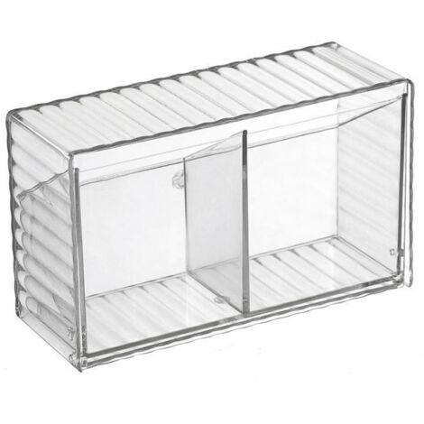 Cosmetics Wall Mounted Storage Box Non Punching Plastic 2 Compartment Holder Bathroom Supplies (1/5)