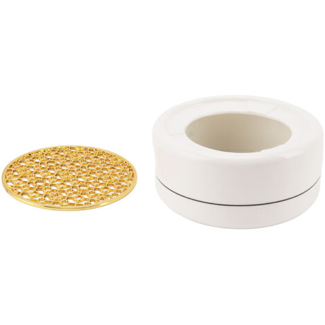 Ceramic Tea Pot Warmer with 11.8cm Gold Gasket Circular Concave Tea Kettle Heating Base for Home Kitchen Countertops (1/5)