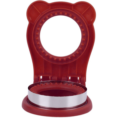Sandwich Cutter Mold Manual Cake Bread Cutter Sealer Tool Round for Kitchen Cooking Red (1/5)