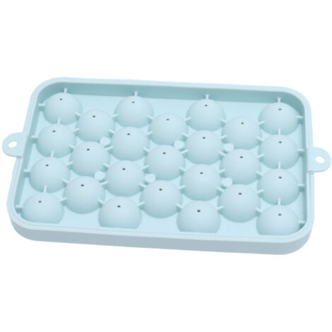25 Grid Ice Cube Tray Easy Release Silicone Ice Ball Maker Mold Mini Round Ice Sphere Tray with Lid Blue (1/5)