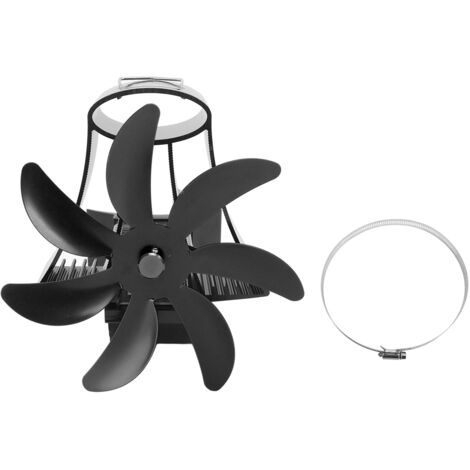Wood Stove Fan Pipe Fireplace Fan 7 Blades Stove Fan On Chimney Silent Motors Heat Powered Wood Stove Fan Magnetic Wall Mount Black