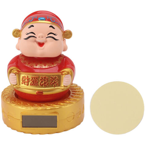 Cai Shen Statue Solar Power Shaking Head Vivid Decorative Chinese Feng Shui Sculpture for Car (1/5)