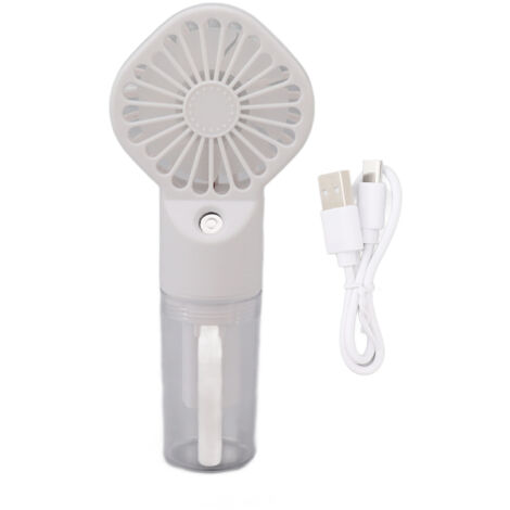 Portable Handheld Misting Fan USB Rechargeable Water Spray Mist Fan with 4 Gear Speed White (1/5)