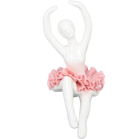 Ballet Dancer Statue Pink Ballerina Figure Ceramic Figure Decor for Table Shelf Bedroom Living Room (1/5)