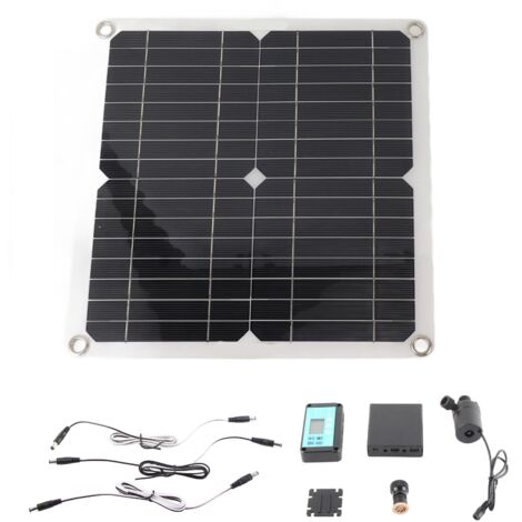 Solar Water Pump Kit 50W Solar Panel 22W Water Fountain Pump with Battery Box Timing Controller DC12V