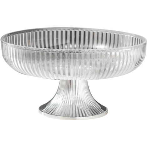 Fruit Plate Multifunctional Plastic Stylish Space Saving Decorative Snack Bowl for Candy Nuts Transparent (1/5)