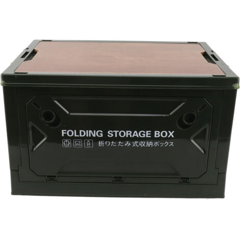 Collapsible Camping Storage Box Pulley Design Waterproof 5 Sides Opening Camping Folding Storage Bins for Car Outdoor Green (1/5)