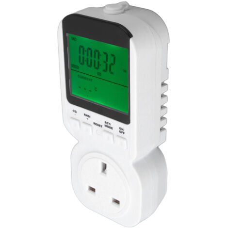 Outlet Timer LCD Display Digital Countdown Plug in Timer Outlet Indoor ...