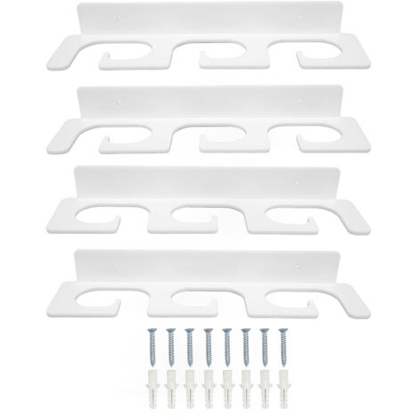4Pcs Fishing Rod Holder Rugged Space Saving Stylish Holding 6 Rods Wall Mounted Fishing Pole Rack for Indoor Outdoor White (1/5)