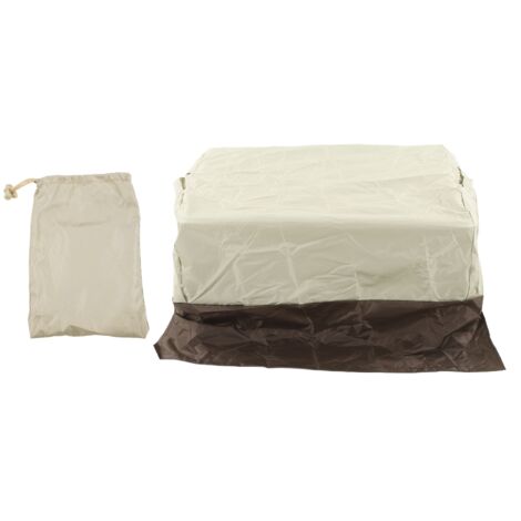 BBQ Grill Cover Waterproof Oxford Cloth Outdoor Rainproof Dustproof Sunproof Built in Grill Top Cover Grill Cover Beige Coffe Color Blocking (1/5)