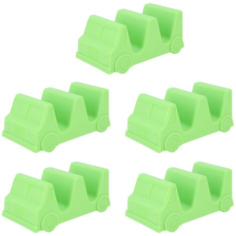 5PCS Taco Holder Stands Set Small Car Shape Wave Shape Taco Tray for Kitchen Restaurant Green (1/5)