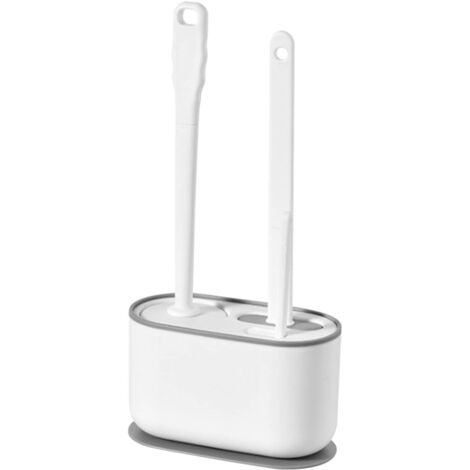 Long Handle Toilet Brush Set Deep Cleansing Multifunctional Hanging Toilet Brush Set for Bathroom Pearl White (1/5)