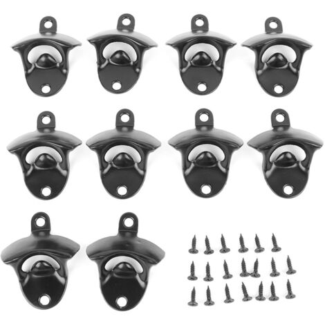 10Pcs Black Beer Bottle Opener Bar Beer Soda Bottle Cap Opener for Restaurant Camping Home Party (1/5)