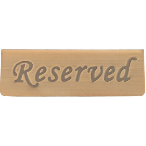Reservation Sign Antique Bronze Stainless Steel English Reserved Seat Sign Notice Board (1/5)