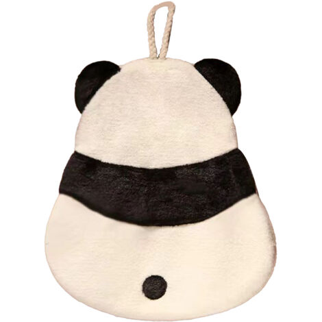 Hand Towel Thickened Cute Cartoon Animal Pattern Absorbent Hanging Kitchen Towel for Kids Home Panda Pattern