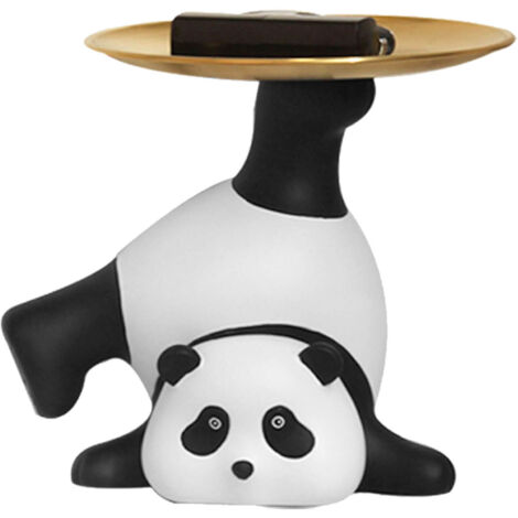 Panda Serving Tray Keys Wallets Fruit Holder Storage Ornament Home Office Table Decor Sculpture Panda Tray (1/5)