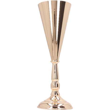 Golden Iron Vase European Style Exquisite Decorative Vintage Flower Vase for Wedding Hotel Party Home 12x36cm / 4.7x14.2in (1/5)