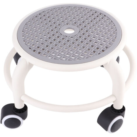 Round Rolling Low Stool Comfortable Universal Wheel Movable Mini Stool High Weight Capacity for Home Grey (1/5)