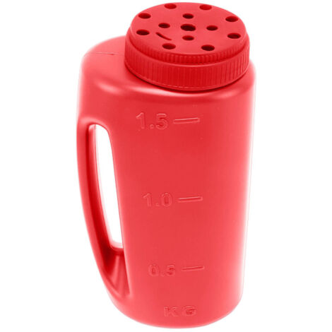 Handheld Fertilizer Spreader Hand Held Grass Seed Spreader Crop Spreading Salt Sowing Pot Red (1/5)