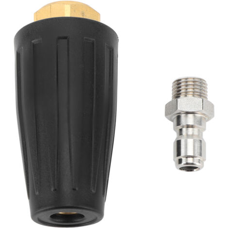 Pressure Washer Turbo Nozzle 1/4in Quick Connect Ceramic Core Copper 3000PSI Rotating Turbo Nozzle Black (1/5)