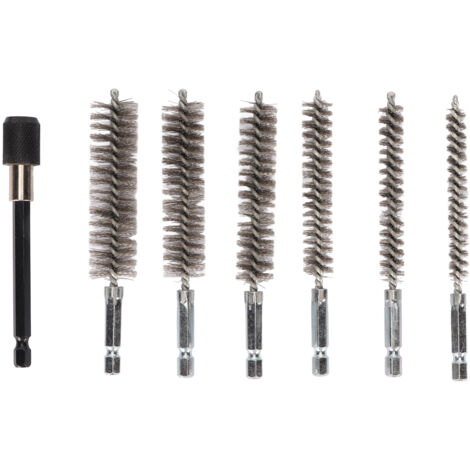 7Pcs Stainless Steel Bore Brush Stainless Steel Bristles Wire Brush in Different Sizes for Power Drill Cleaning (1/5)