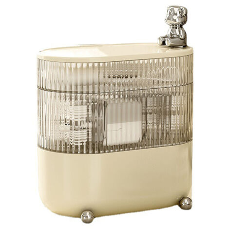 Desktop Storage Box 3 Tier Rotating Divided Organizer for Jewelry Data Cable Cosmetic Cream White (1/5)