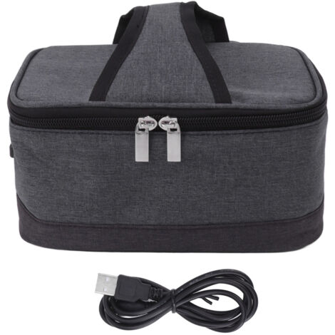 Portable Electric Lunch Box Food Heater USB Constant Heating Insulation Bag Heated Lunch Box Bag Light Gray (1/5)
