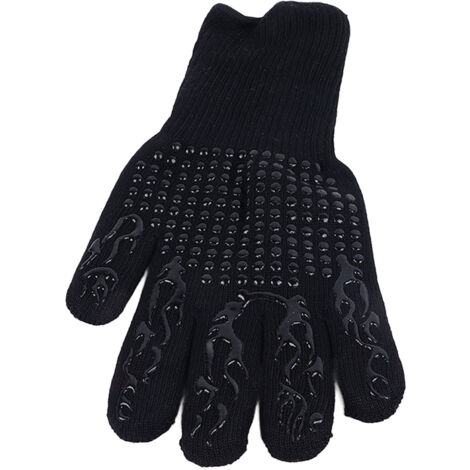 Heat Resistant Cooking Gloves Non Slip Reversible Use Polyester Cotton Lining Oven Glove for Grilling Barbecue Cooking (1/5)
