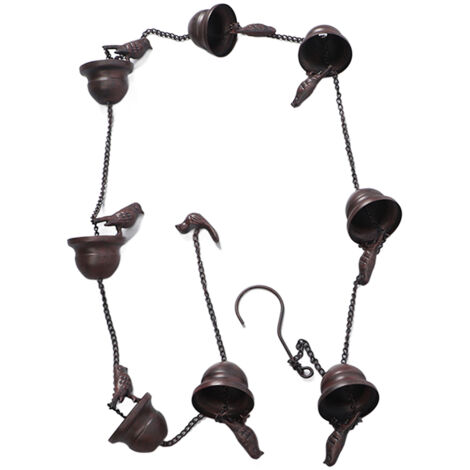 Rain Chain Outdoor Mobile Birds Cup Rain Chain Decorative Replacement for Gutters Downspouts (1/5)