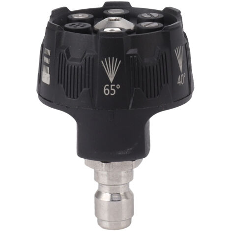 Pressure Washer Spray Nozzle 6 in 1 Multifunctional Adjustable Nozzle 1/4 Plug Interface Connect Tip Black (1/5)