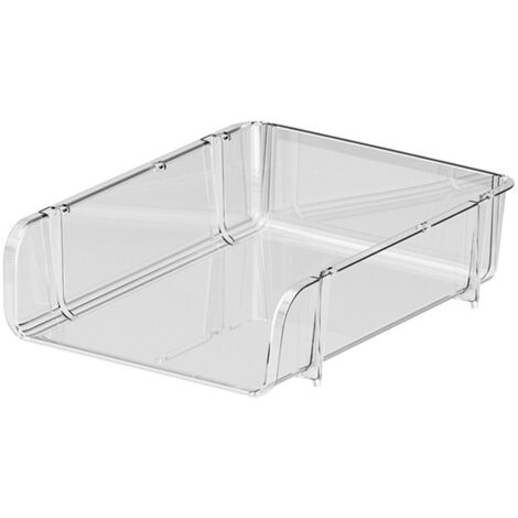 Transparent Desktop Stationery Organizer Stackable Stationery Files Storage Shelf Desktop Organizer L 26.5x33.2x8.5cm (1/5)