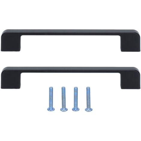 2pcs Cabinet Pulls Black Zinc Alloy Kitchen Drawer Handles with Screws for Drawer Wardrobe Cupboard Door (1/5)