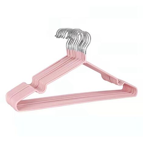 10PCS 40cm Coat Clothes Hanger Stainless Steel Drying Clothes Rack Laundry Rack for DormitoryPink (1/5)